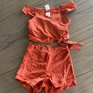 NWT Lime Ricki Rust Swim set Crop Top and Shorts